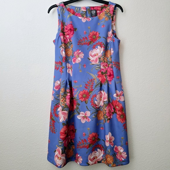 Vince Camuto Dresses & Skirts - Vince Camuto Floral Dress Women Sz 14 Scuba Knit Zip Pockets Garden Fairy Forest